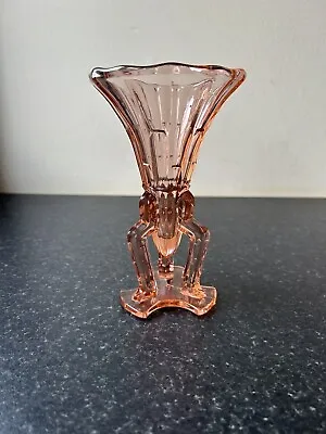 Buy Art Deco Glass Pink Czech Bohemian Rocket Vase • 14.99£