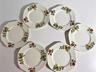 Buy Alfred Meakin England Dessert Bread Plates Floral Flower Marigold 5.5  Set Of 6 • 7.64£