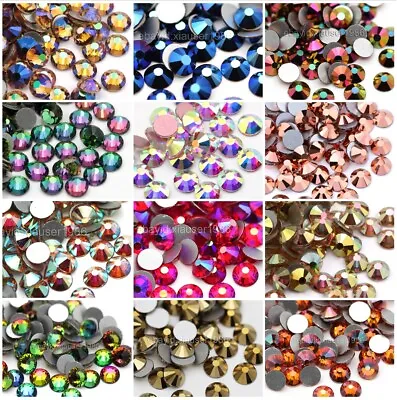 Buy 1440pcs Nail Art Rhinestones Flat Back Gems Art Deco Craft Crystal Glass Beads • 13.19£