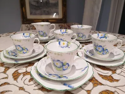 Buy Vintage Art Deco Hand-painted Melba 18 Pcs Tea Set, Pat 4155. Great Condition • 40£