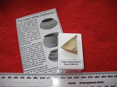 Buy Indus Valley 1500 B.C. Patterned Painted Pottery Shard Fragment Display Case #6 • 15£