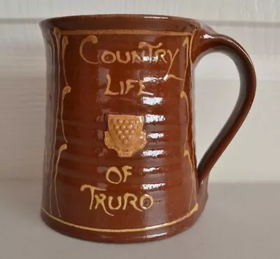 Buy Handmade 'Country Life Of Truro' Cornwall Brown Vintage Pottery Large Mug 1980s • 20£