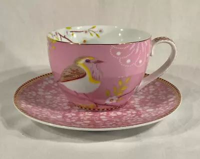 Buy Pip Studio Pink  Floral Early Bird  280ml Cup And Saucer • 13.95£