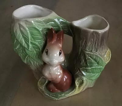 Buy Vintage WITHERNSEA POTTERY Eastgate Fauna Double Vase Rabbit By Tree No 25 • 3.99£