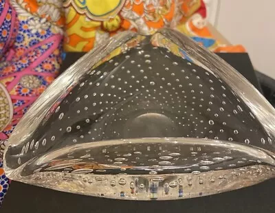 Buy WHITEFRIARS Geoffrey Baxter Art Glass Controlled Bubble Triangle Dish Ashtray 70 • 17£