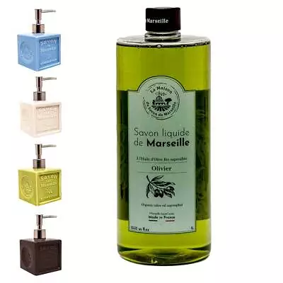 Buy Savon De Marseille - Ceramic Soap Dispenser With 1 Litre Olive Oil Liquid Soap • 21.95£