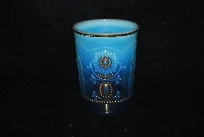 Buy Beautiful Victorian Northwood Blue Opalescent Jewel & Flower Tumbler C1905 • 47.94£