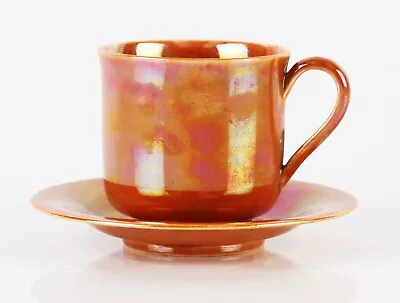 Buy Ruskin Pottery Orange Lustre Cup And Saucer, 1926 - Ex Ferneyhough • 148.50£