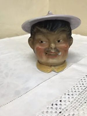 Buy Vintage Head Vase Chinese Boy With Hat Lid Retro Rare Item Kitsch Unusual • 16.50£