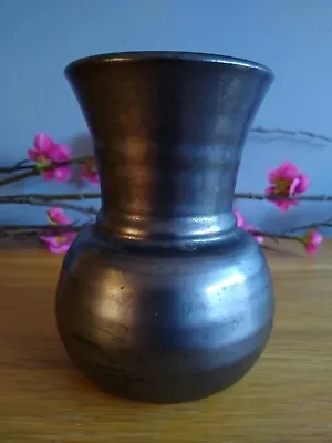 Buy Prinknash Pottery Vase Gunmetal Lustre Pot Grey Black Gothic Ornament  • 6.50£
