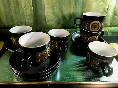Buy Vintage Denby 70' Arabesque Pamberton Coffee/ Tea Set Of 6 Cups And Saucers 12 P • 125£