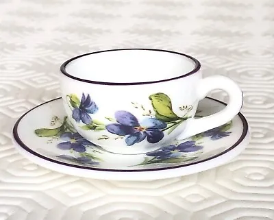 Buy Crown Staffordshire Porcelain China Miniature Cup & Saucer,  Violet Floral  • 8£