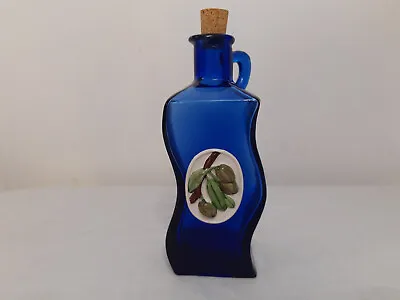 Buy Blue Glass Storage Bottle Ceramic Fruit Art Cork Stopper Kitchen Decor • 18.50£