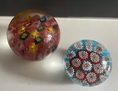 Buy Small Vintage Millefiori Paperweights X 2 • 22£