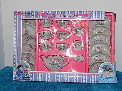 Buy Vintage Children's 22 Piece China Miniature Toy Tea Set Porcelain New Old Stock • 25.92£