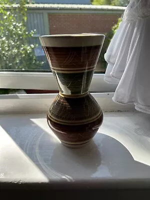 Buy Rhayader Wales Dragon Pottery Vase Brown Green Yellow Bands - 7¼  / 18.5cm Tall  • 5£