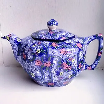 Buy Vintage Sadler Blue Chintz Teapot - 1930s Replica For Ringtons - Excellent Cond • 14.95£