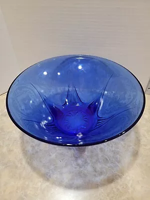 Buy Hazel Atlas Cobalt Blue Royal Lace 10  Bowl Depression Glass, Footed, Vintage • 35.14£