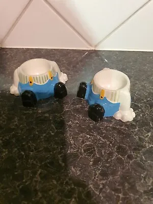 Buy 4 X EGG CUPS-LITTLE BOYS - BLUE - BLACK BOOTS/YELLOW CARS - SIZE 4 .5 X 2in • 5£