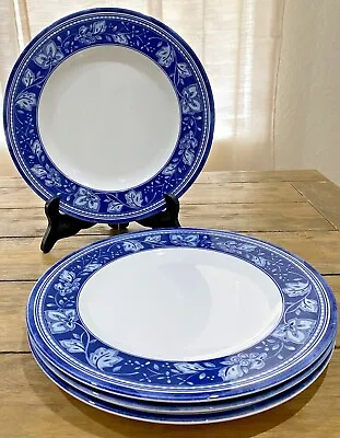 Buy Vintage Wedgwood Dinner Plates Blue Floral 10 And 3/4 Inch- 4 England • 42.57£