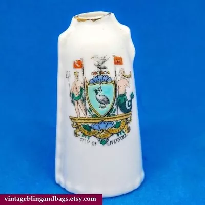 Buy 65x35mm 1930s Antique Liverpool Crestware Vase, Savoy China Miniature Vase #49 • 6£