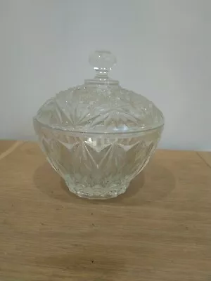 Buy Vintage Lidded Glass Pot 12.5cm Tall, 12.5cm Across  • 5£