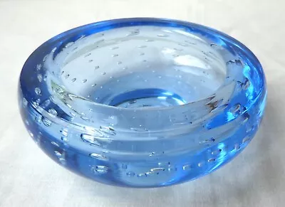 Buy Whitefriars Small Sapphire Blue Dish With Controlled Bubbles Pattern No: 9099 • 12£