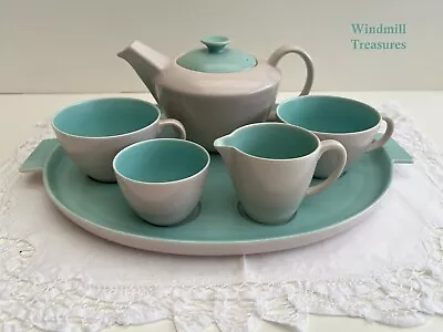 Buy Poole Twintone Ice Green 6 Piece Breakfast Set With Tray - Great Condition • 59.99£