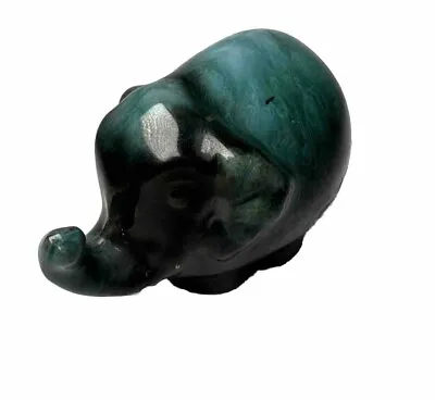 Buy Blue Mountain Pottery Small Elephant Figurine Blue-Green Drip Canada • 12.28£