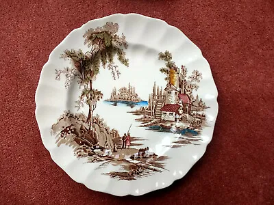 Buy Set Of Six Vintage  China Johnson Brothers The Old Mill Ironstone Dinner Plates  • 17£