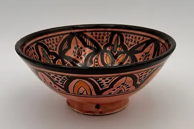 Buy Vintage Moroccan Pottery Hand-painted Terracota Glazed Ceramic Bowl • 33.07£