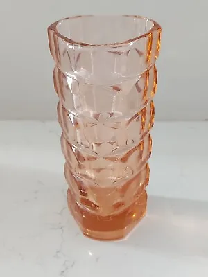 Buy Vintage Rosaline Pink Glass Vase Luminarc Mid Century Chunky • 26£
