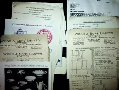 Buy 1960 Price Lists Wood Sons Burslem Stoke Trent Pottery Porcelain Blue English Et • 14.95£