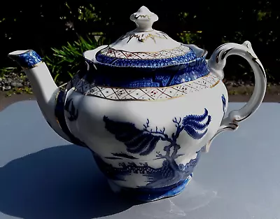 Buy VINTAGE Royal Doulton Booths Real Old Willow TEA POT  WITH GILT Majestic 1981 Ex • 59.99£