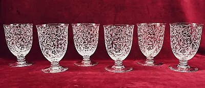 Buy Baccarat Golf Juan 6 Wine Glasses Wine Glasses Crystal Grave Flowers Art Deco Bc • 325.46£
