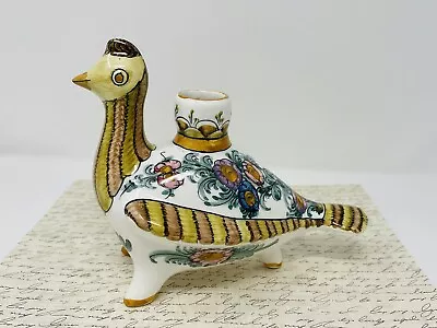 Buy Greek KN Skyros Hand Painted Peacock Bird Candle Holders Vase Pottery Vintage 8  • 33.14£