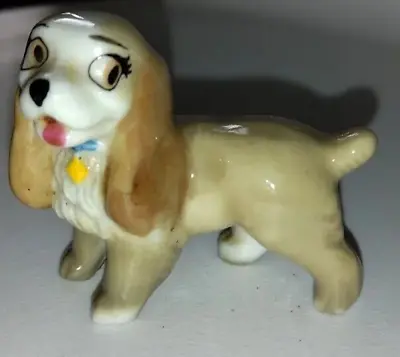 Buy Vintage Wade Whimsie Hatbox Disney Lady & Tramp Dog Figurine Ornament 1960s Lady • 12£