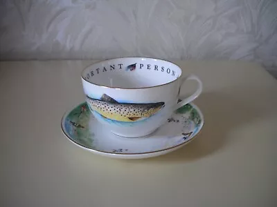 Buy Vintage Royal Worcester 'To A Very Important Person' Fishing Large Cup & Saucer • 6.50£