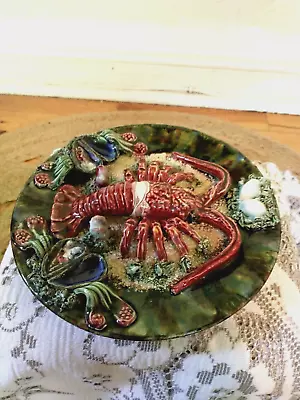 Buy Superb Palissy-Style Portuguese Majolica Lobster Plate Plaque- Stamped Back 23cm • 95£