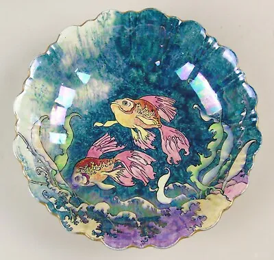 Buy Stunning Arts Nouveau  Fish Bowl In Lustrous Colours   • 65£