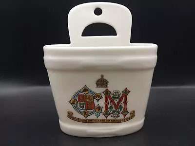 Buy Goss Crested China - GEORGE V Crowned 22 June 1911 - Swiss Milk Bucket - Goss. • 6£
