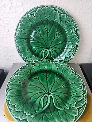 Buy Antique Pair Wedgwood Majolica Green Cabbage Leaf Plates, 8  Diameter, • 2.20£