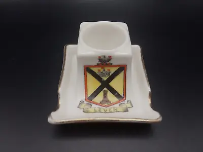 Buy Crested China - LEVEN Crest - Inkwell & Pen Rest - Shelley China. • 6.50£
