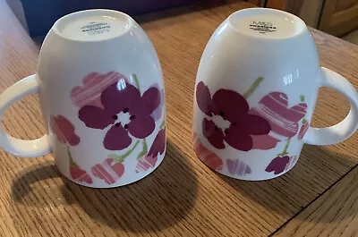 Buy M&S Marks & Spencer Large Sweet Pea Design Fine China Mugs X 2 - Excellent • 7.90£
