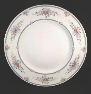 Buy Wedgewood China Dinner Plate Charlotte Blue Pink Floral Gold Trim 1991 Vintage • 13.59£