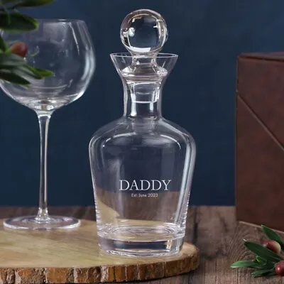 Buy Personalised 900ml Tall Glass Decanter Whisky Wine Alcohol Liqueur Drinks Bottle • 17.99£