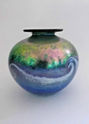 Buy Signed 1996 Norman Stuart Clarke  Art Glass Vase • 145£