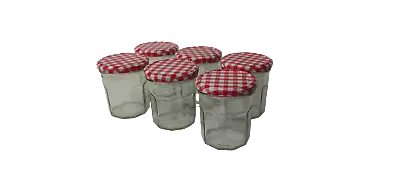 Buy Glass Jam Jar Pot Menage Red Gingham Lids 324ml 6/12/24pk • 8.99£