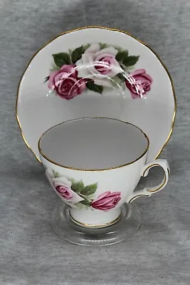 Buy Vintage Royal Vale Bone China Tea Cup And Saucer England Pink Roses Floral • 14.39£