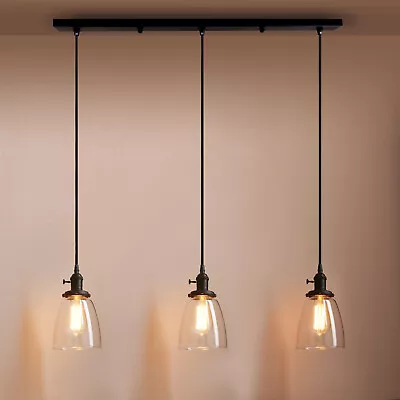 Buy Industrial 3-Light Cluster Chandelier Kitchen Ceiling Pendant Lights Bell Shade • 99.99£